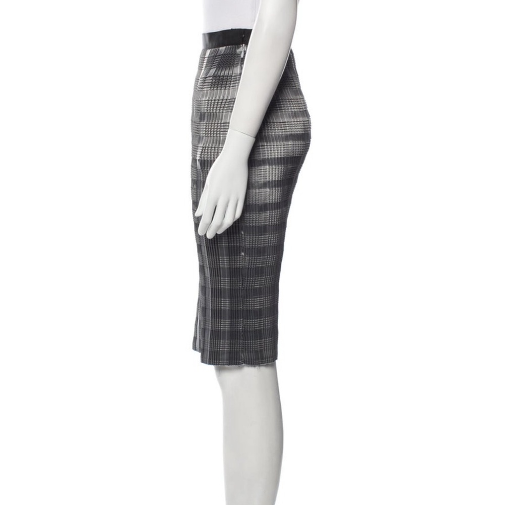 ALEXANDER WANG pleated plisse skirt grey silver runway midi black - Picture 4 of 5